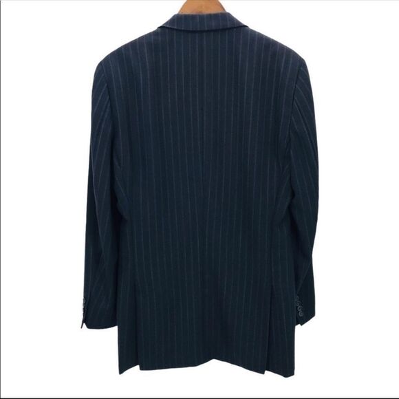 Wilke-rodriguez | Vintage Pinstripe Denim Look Suit Jacket - Picture 3 of 7